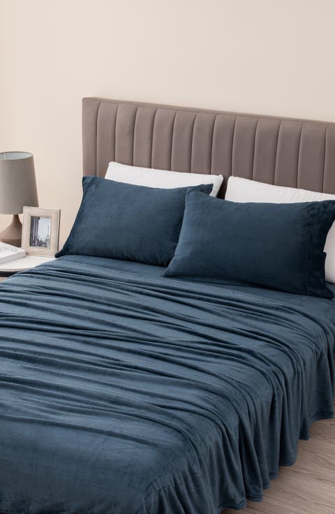 Solid Plush Velour Sheet Set