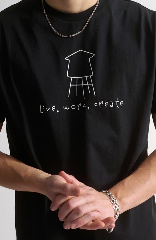 Brooklyn Industries Water Tower Graphic T-shirt In Black