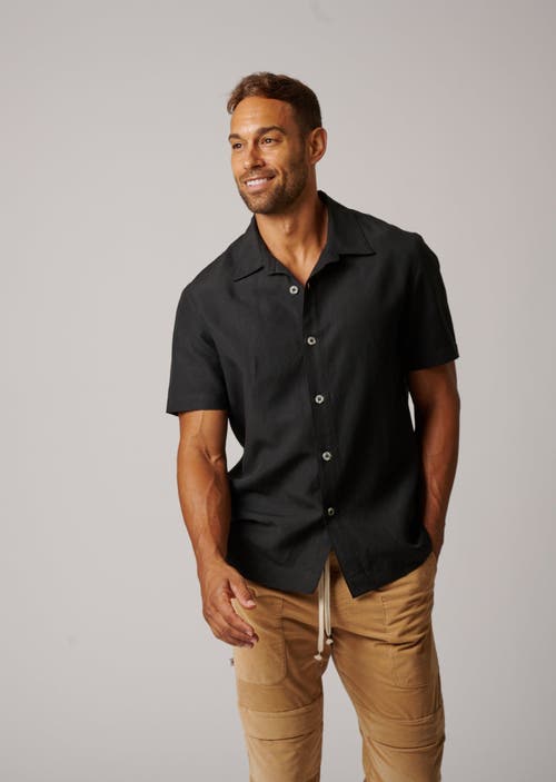 Leisure Lab Cabana Button Up In Matte Black