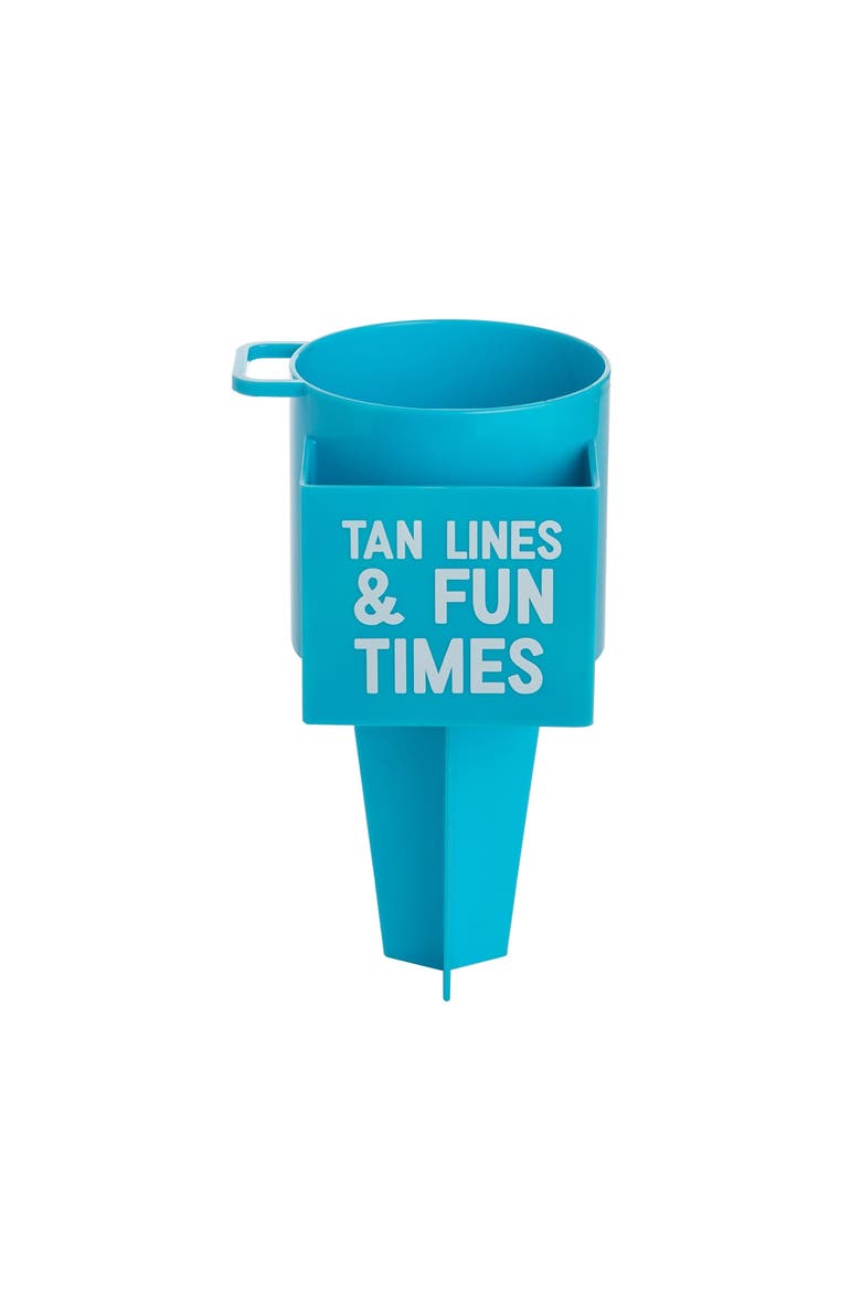8" Plastic Blue Tan Lines Drink Spike, Main, color, Blue