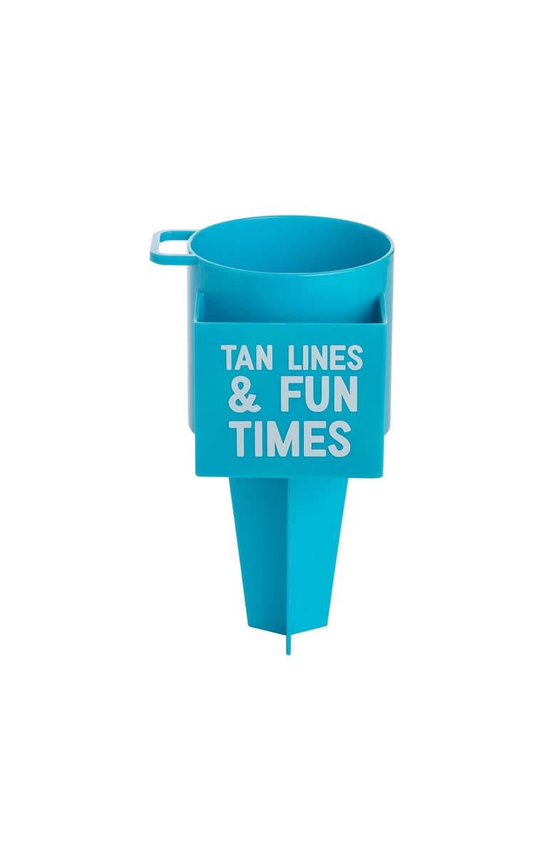 Beachcombers 8" Plastic Blue Tan Lines Drink Spike, Main, color, Blue