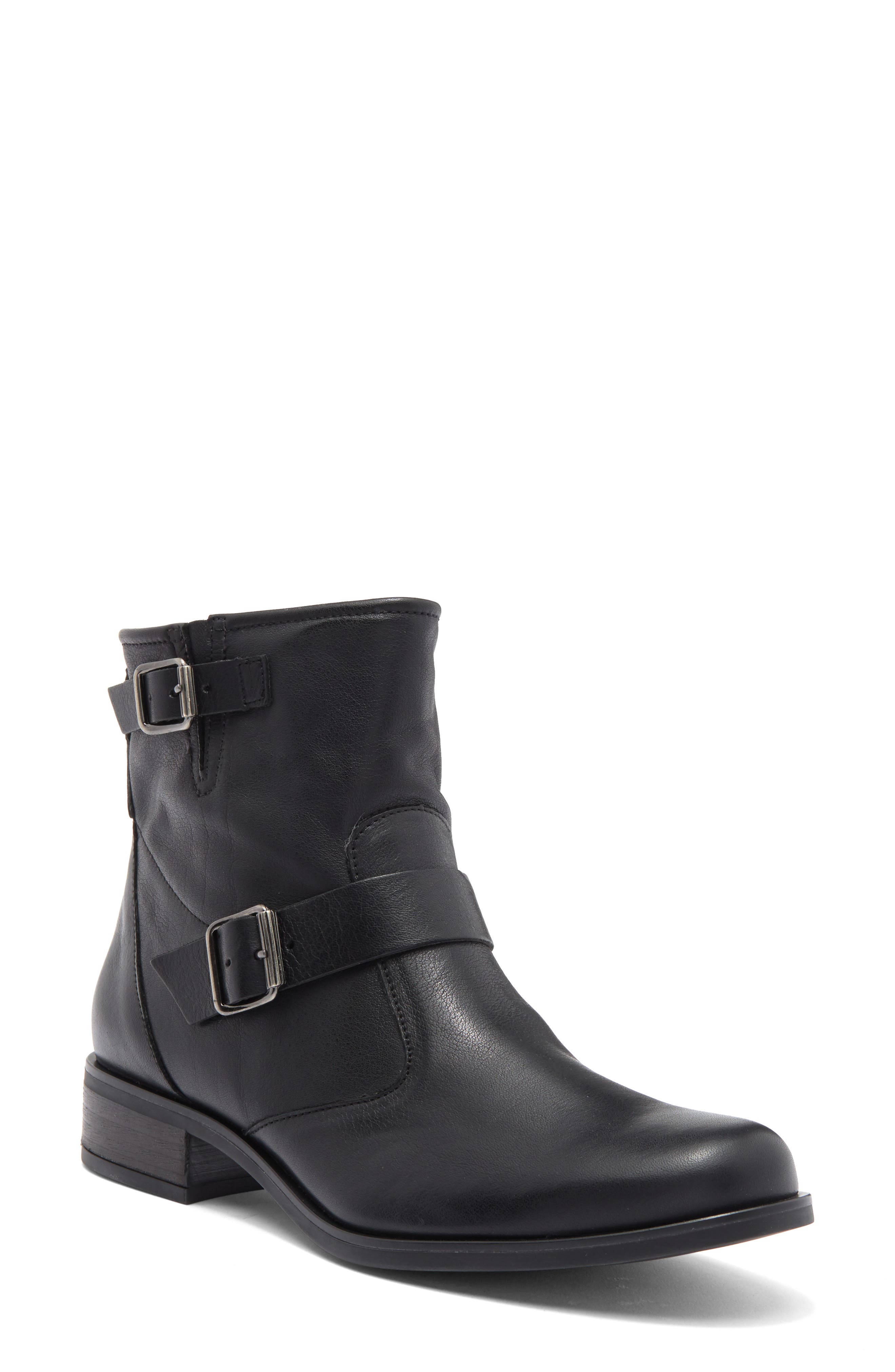 Paul Green Wyatt Bootie, Main, color, Black Washed Leather