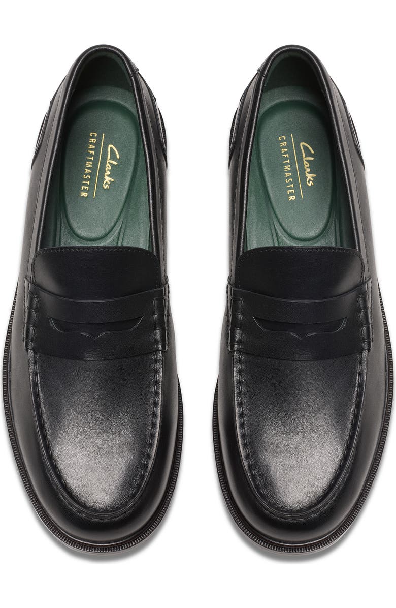 Clarks<sup>®</sup> Craft James Lo Penny Loafer, Alternate, color, Black Leather
