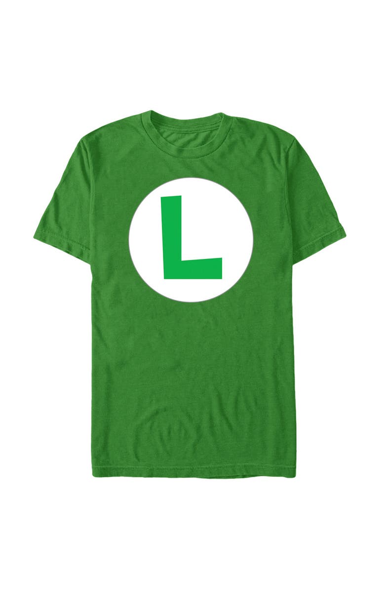 NINTENDO Men's Nintendo Luigi Circle Icon Graphic T-Shirt, Main, color, Kelly Green