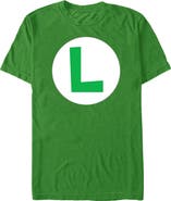 NINTENDO Men's Nintendo Luigi Circle Icon  Graphic T-Shirt