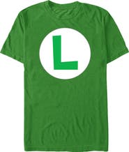 NINTENDO Men's Nintendo Luigi Circle Icon Graphic T-Shirt