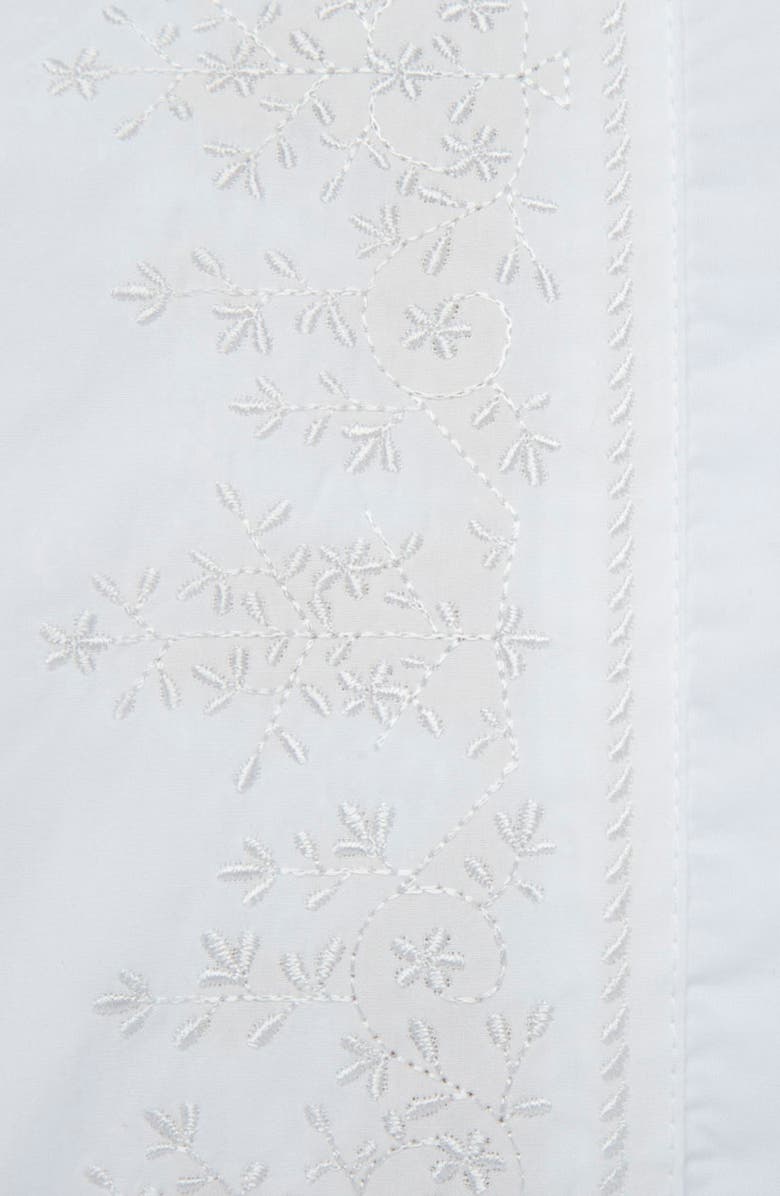 MELANGE HOME Percale Cotton Baby's Breath Embroidery Sheet Set - Queen, Alternate, color, White