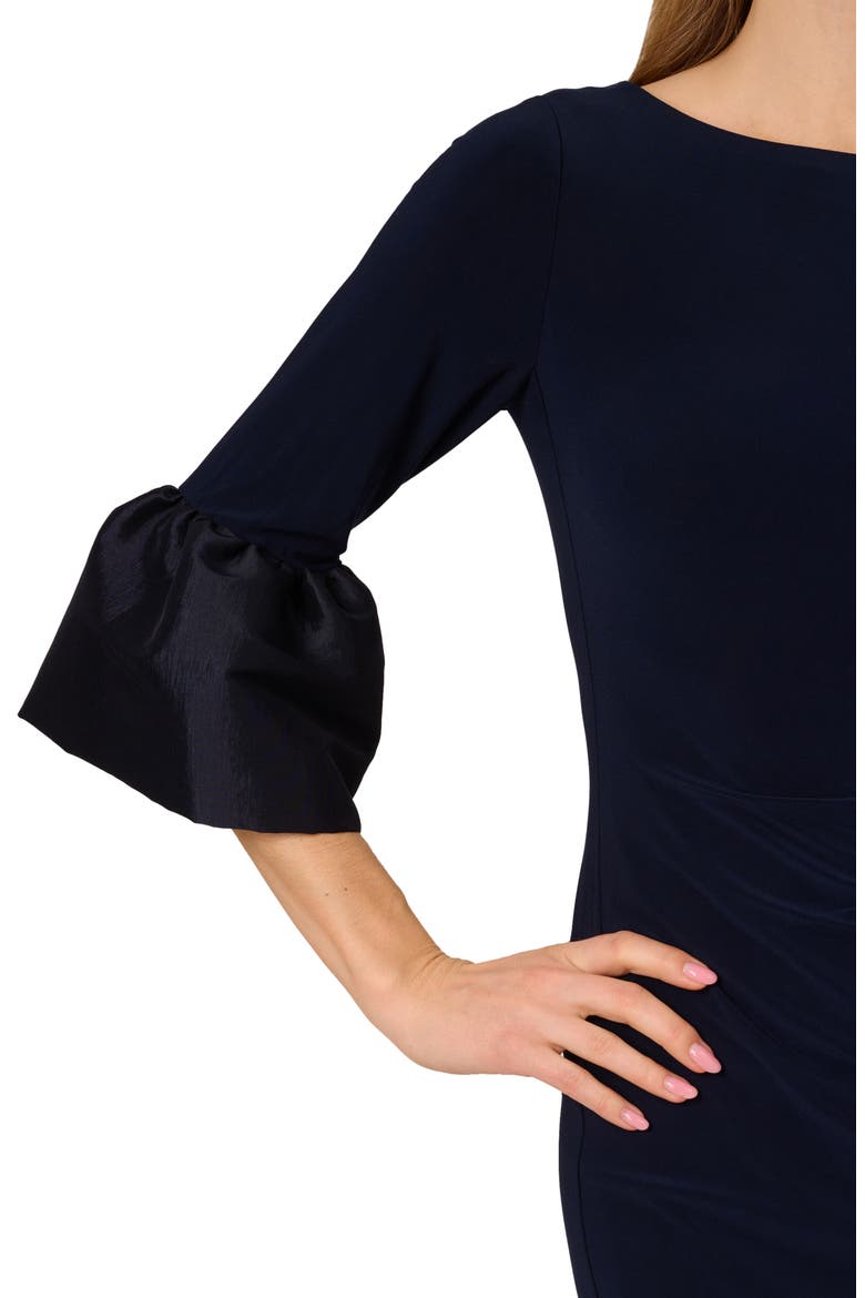 Bell Sleeve Jersey Sheath Dress, Alternate, color, MIDNIGHT