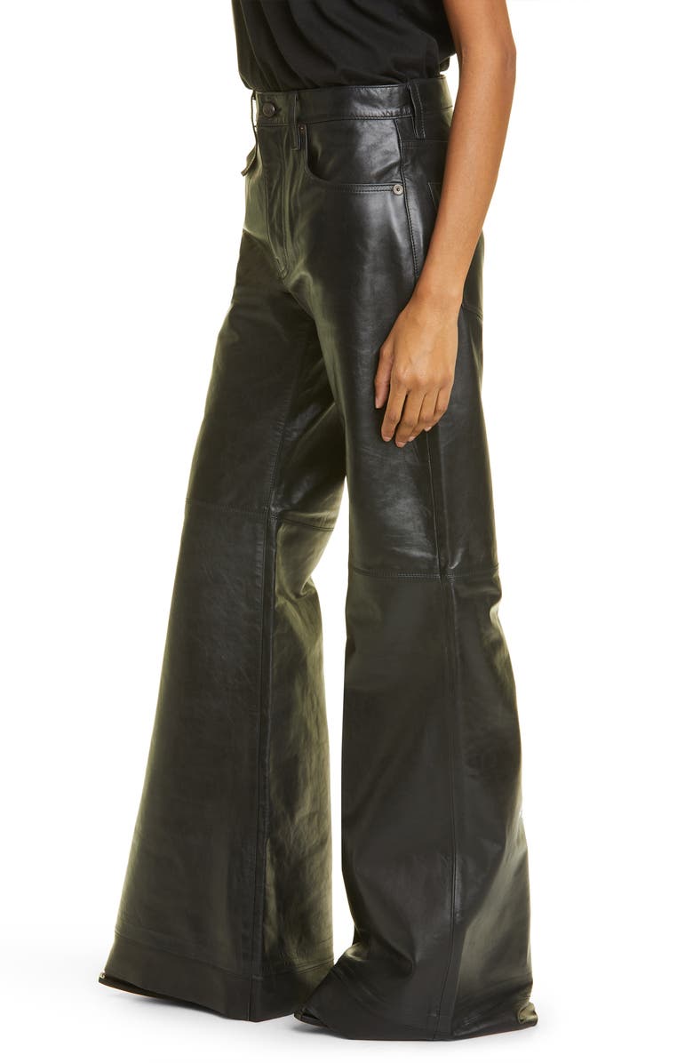 R13 Janet Relaxed Flare Leather Pants, Alternate, color, 