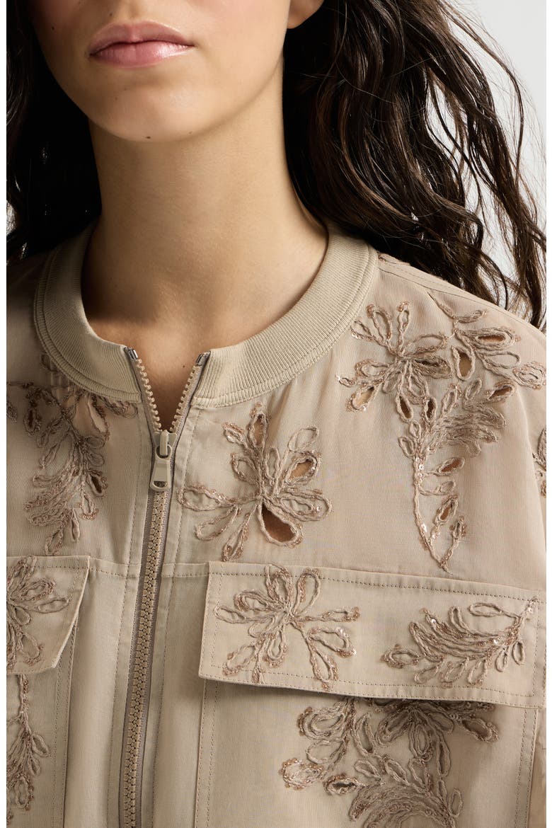Outerwear with dazzling broderie anglaise, Alternate, color, Espresso
