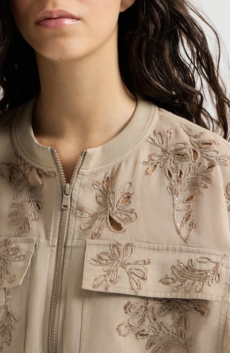 Brunello Cucinelli Outerwear with dazzling broderie anglaise, Alternate, color, Espresso