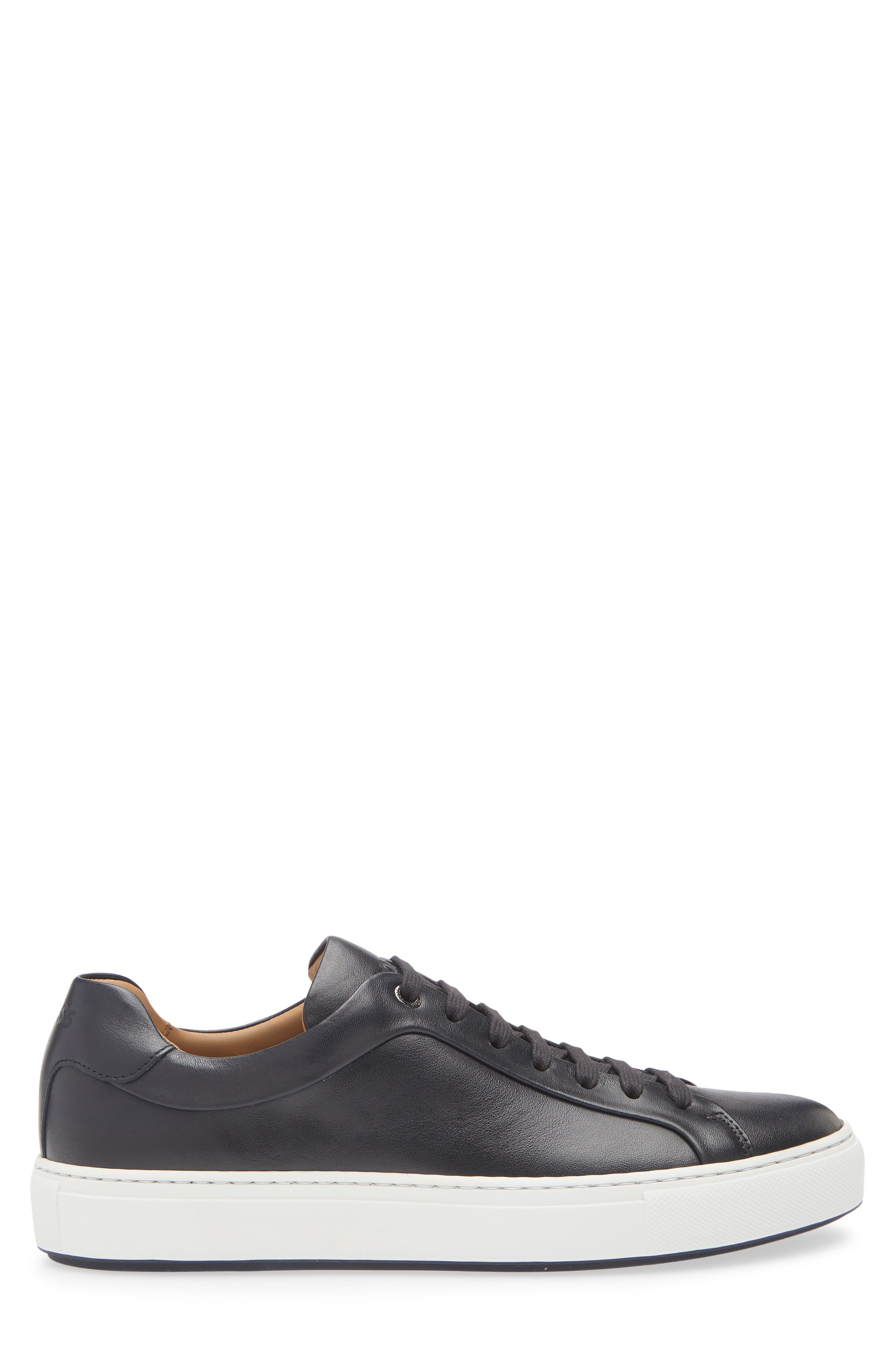BOSS Mirage Lace-Up Leather Sneaker, Alternate, color, Dark Blue