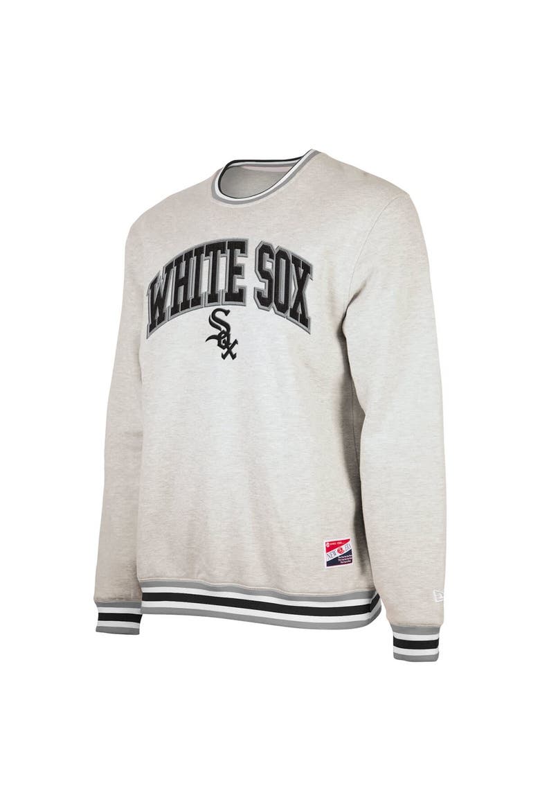 Men's New Era Heather Gray Chicago White Sox Throwback Classic Pullover Sweatshirt, Alternate, color, Heather Gray