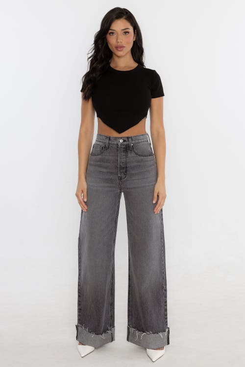 Rüdes Denim High Rise Adeline Cuffed Jeans In Laguna Grey In Laguna Grey