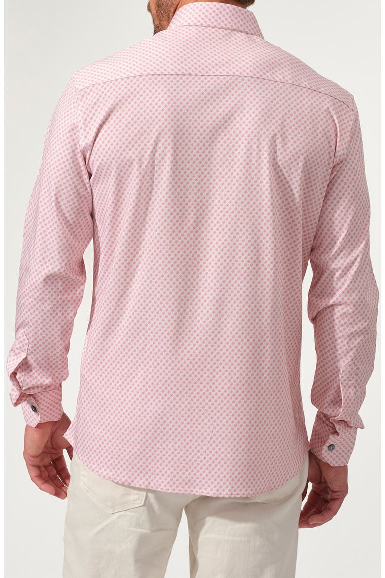 Floral Print Stretch Supima Cotton Button-Up Shirt, Alternate, color, RUST