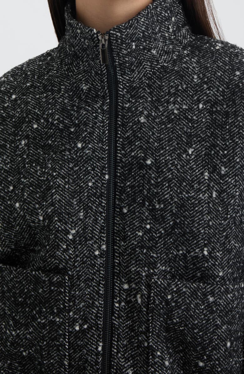 NVLT Peplum Waist Dolman Jacket, Alternate, color, Black Herringbone