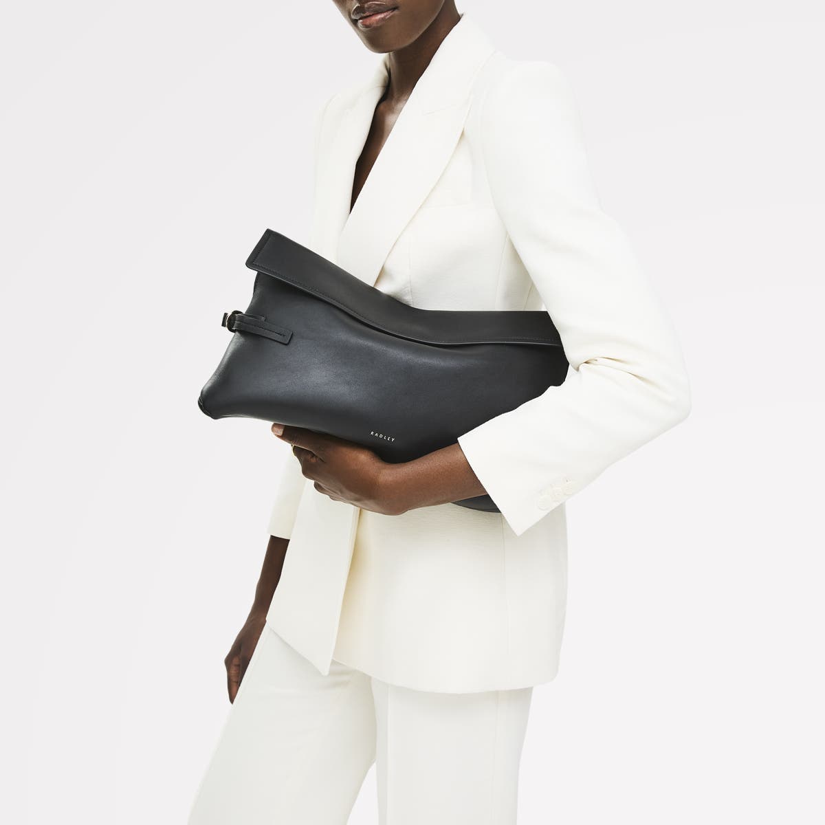 Radley Fleet Street Large Flapover Clutch, Alternate, color, Black