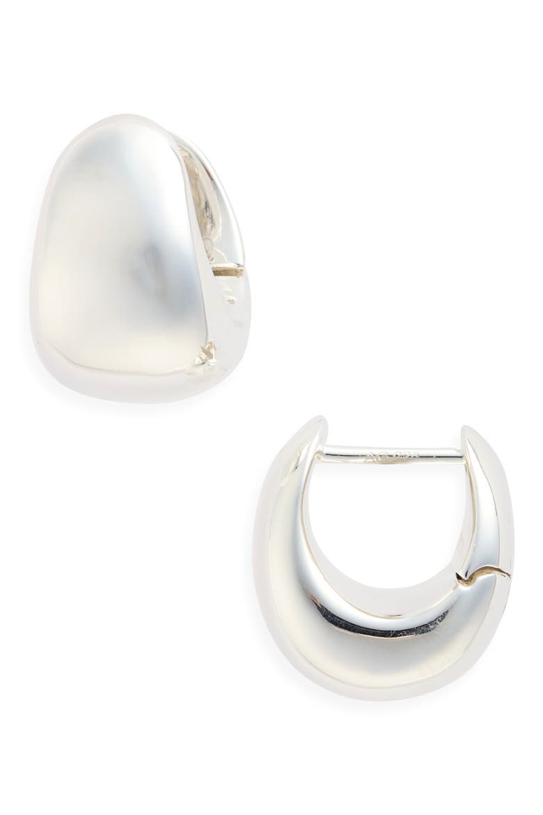 The Violet Hoop Earrings, Main, color, SILVER