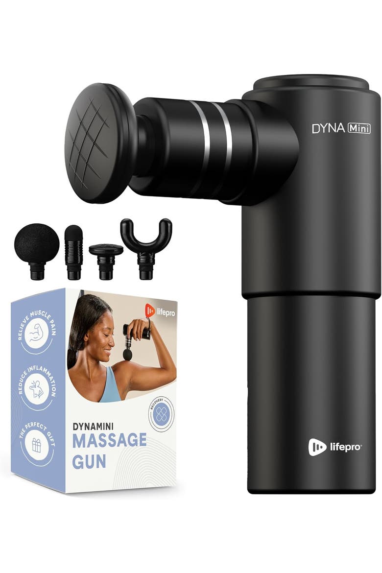 DynaMini Percussion Massage Gun Deep Tissue Portable Handheld Massager Gun, Main, color, Black