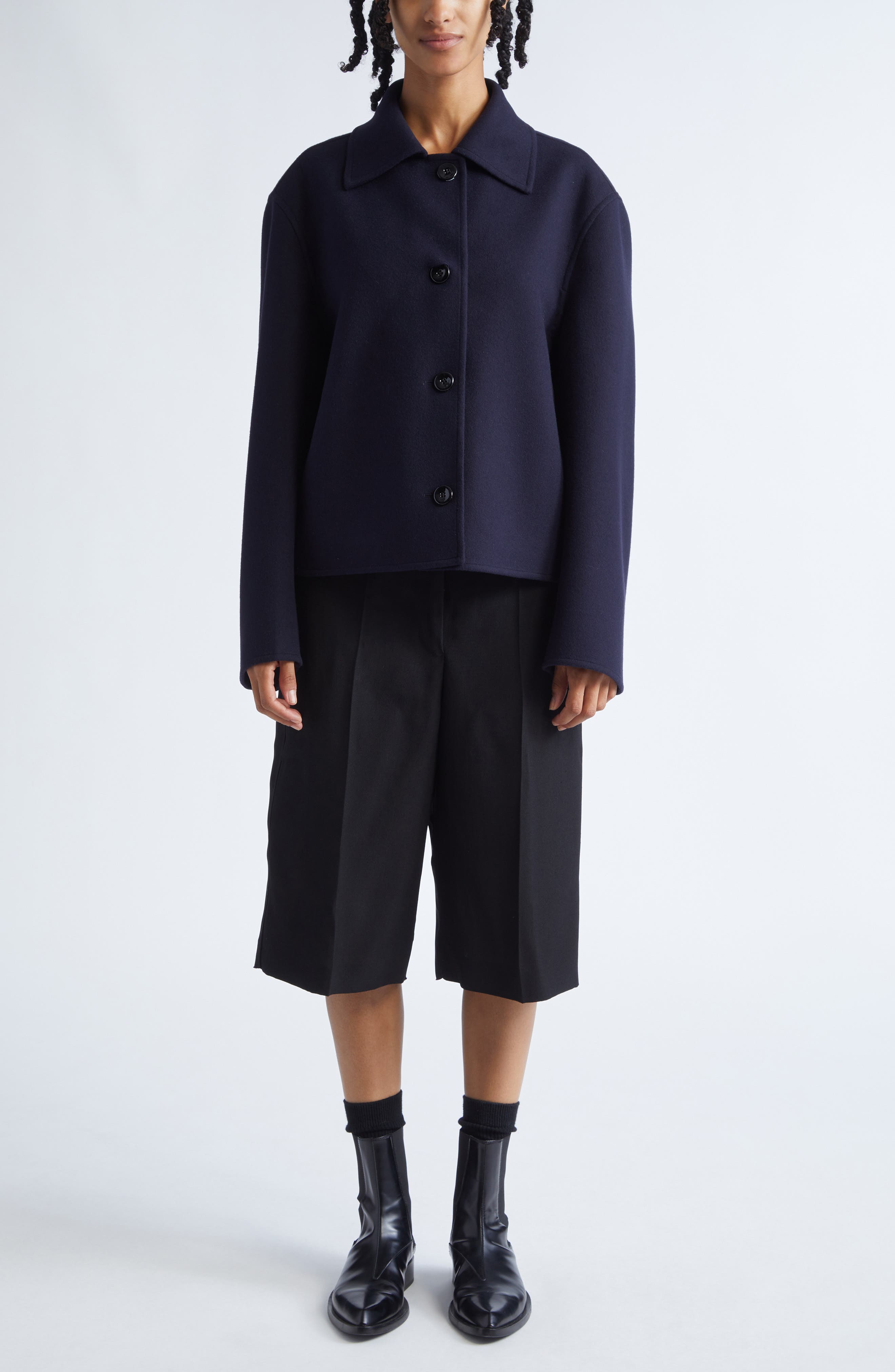 Handmade Double Face Wool Short Jacket - image 2