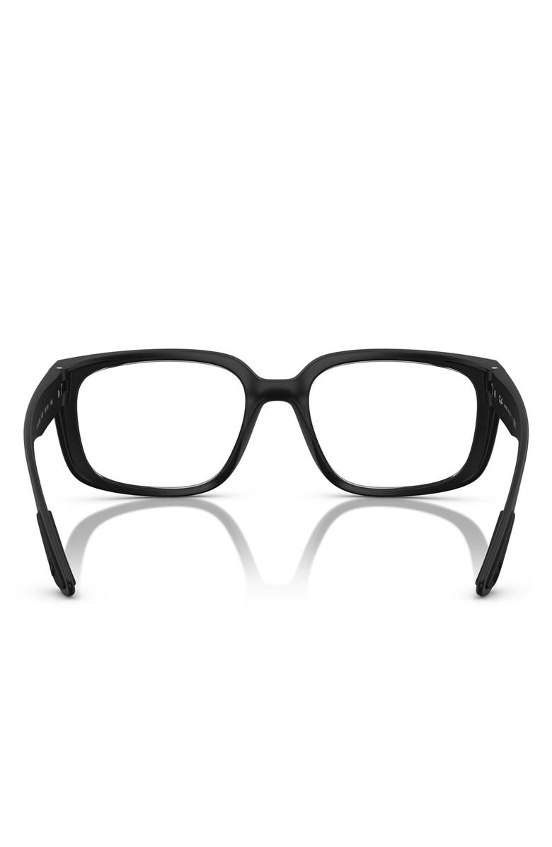 Ray-Ban x Scuderia Ferrari 55mm Square Optical Glasses, Alternate, color, Black White