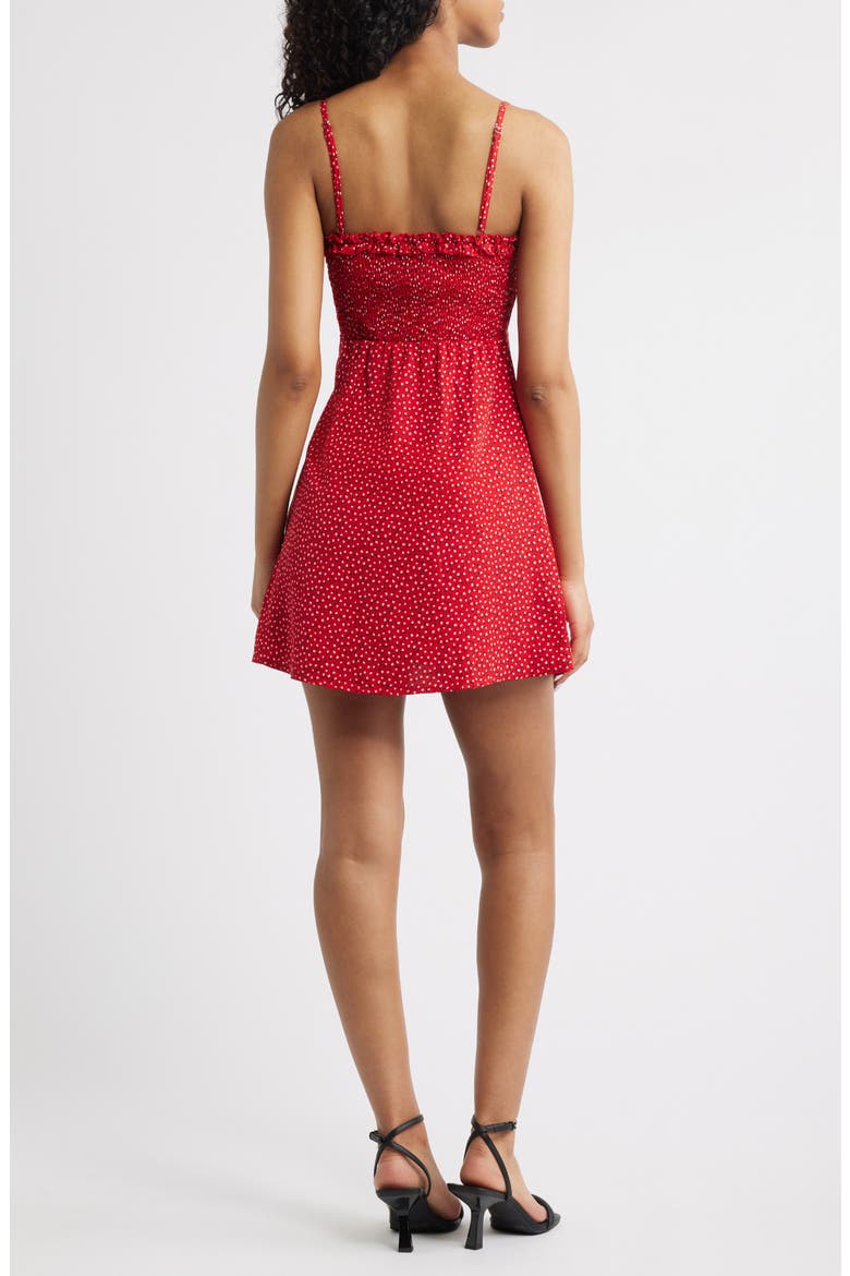 Love Birds Print Sleeveless Minidress, Alternate, color, RED