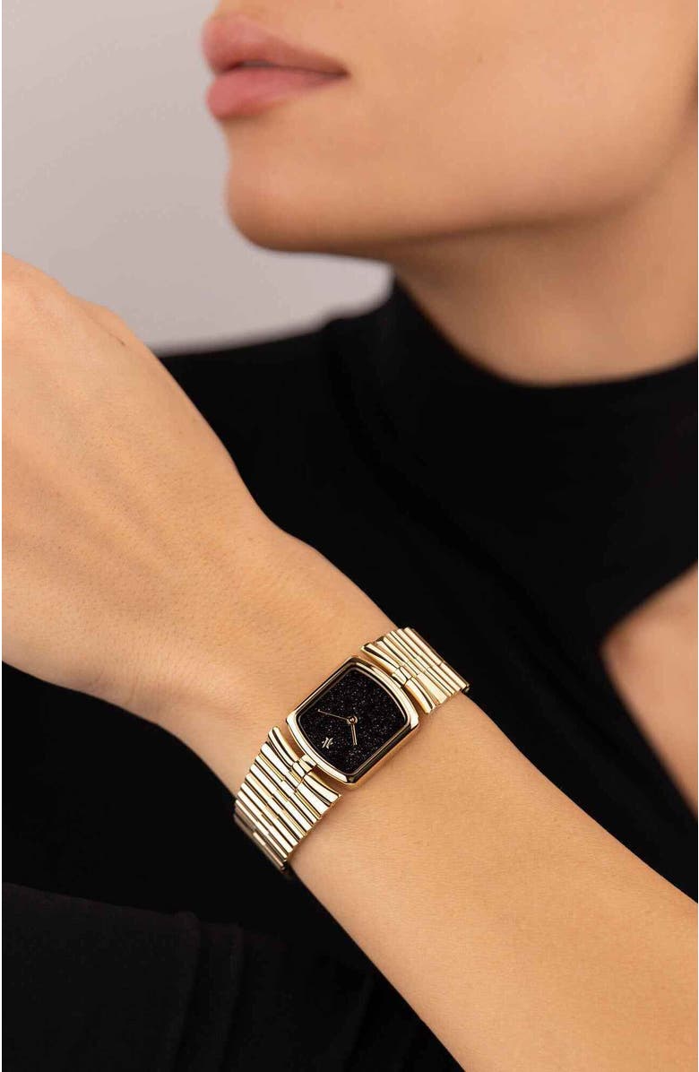 VANNA Amare Gemstone Watch, Alternate, color, Black Sandstone-Gold