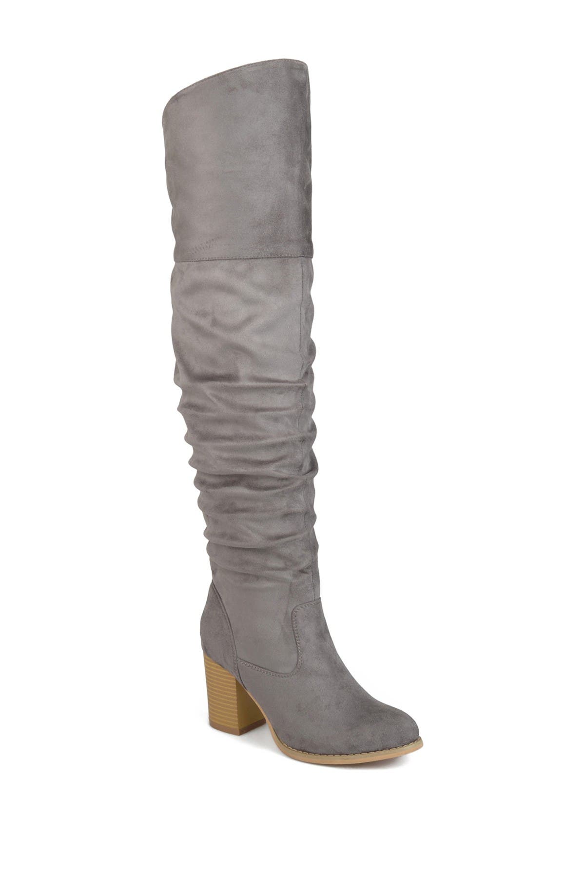 Journee Collection Kaison Wide Calf Ruched Tall Boot - Wide Calf, Main, color, Grey