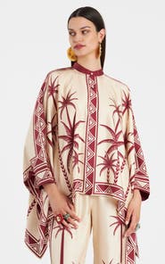 La DoubleJ Foulard Shirt Placée Date Palms Ivory