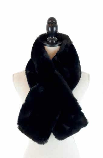 SURELL Faux Fur Pull-Through Scarf