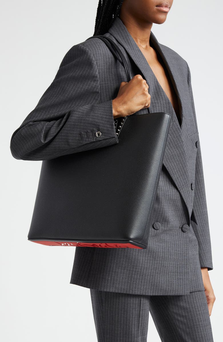 Christian Louboutin Cabata Leather Tote, Alternate, color, Black