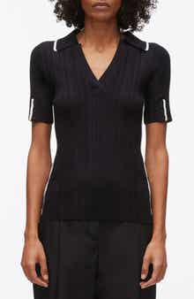 Contrast Trim V-Neck Polo