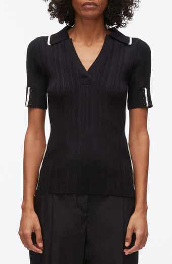 Contrast Trim V-Neck Polo