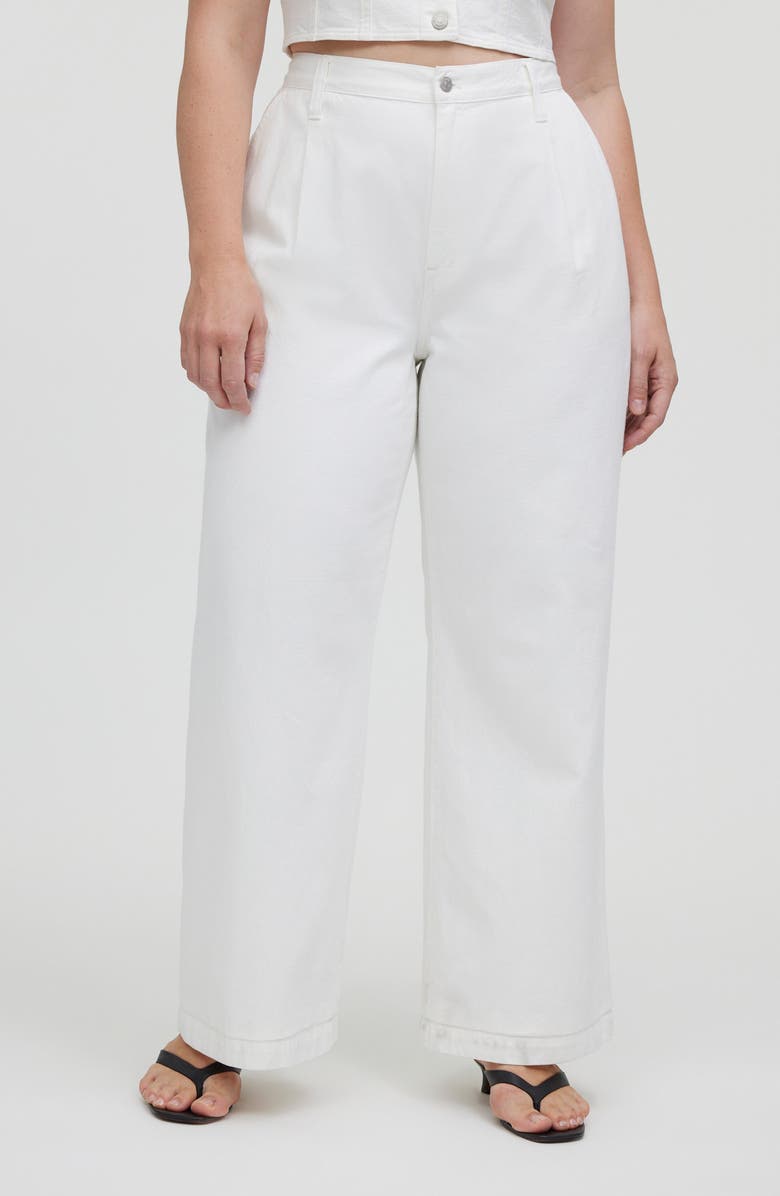 Madewell The Harlow High Waist Wide Leg Jeans, Alternate, color, Tile White