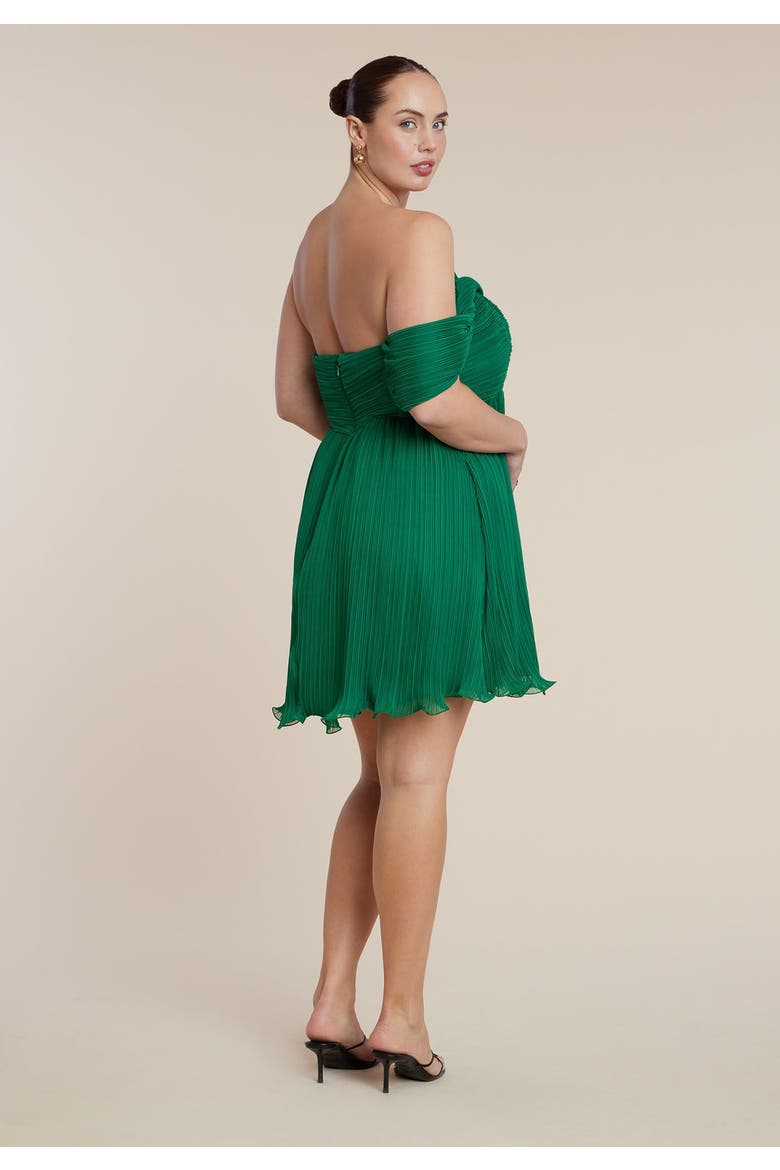 Strapless Mini Dress With Overlay, Alternate, color, GREEN TAMBOURINE