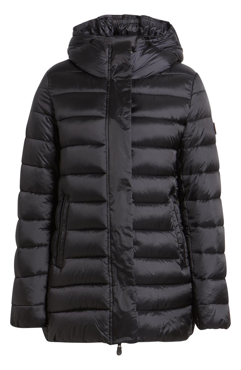 Save The Duck Drimia Water Repellent Hooded Puffer Jacket, Alternate, color, Black