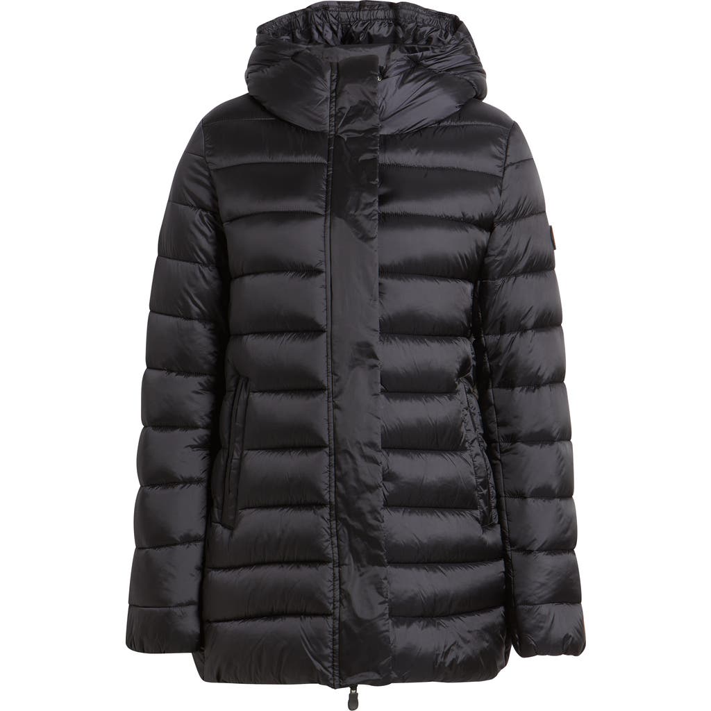 Save The Duck Drimia Water Repellent Hooded Puffer Jacket In Black