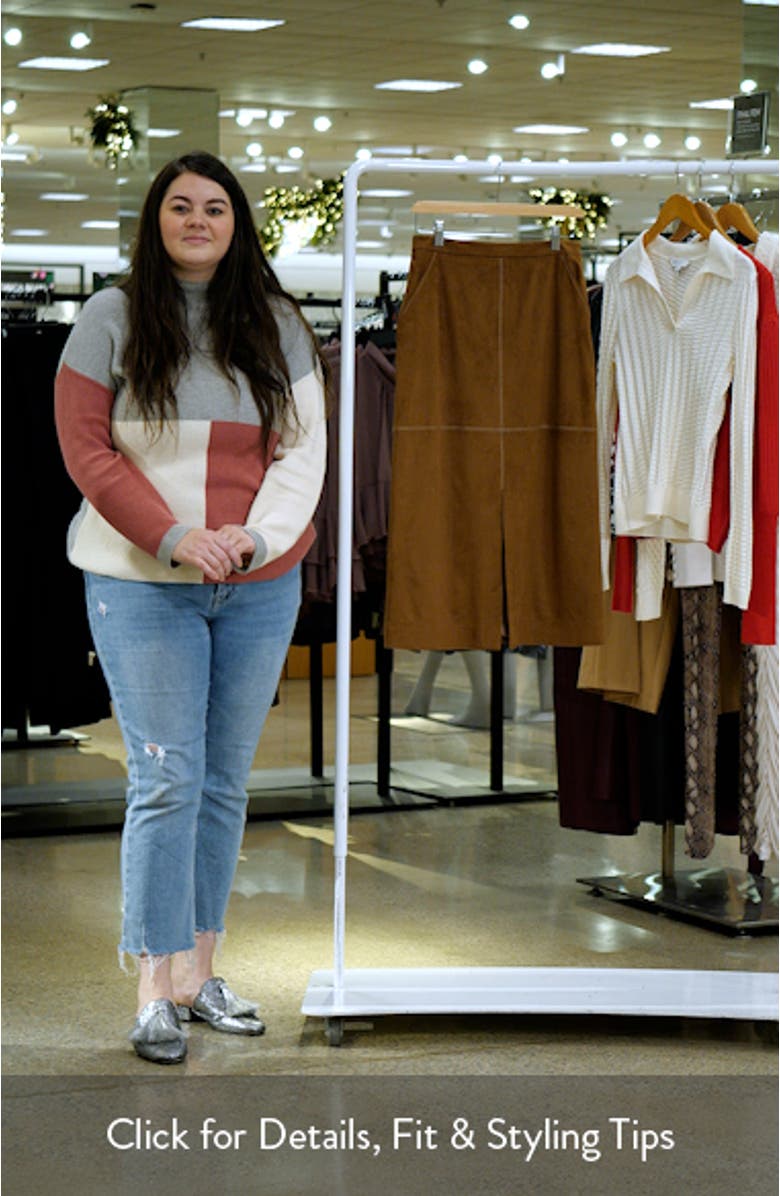 Lancy Faux Suede Midi Skirt, sales video thumbnail