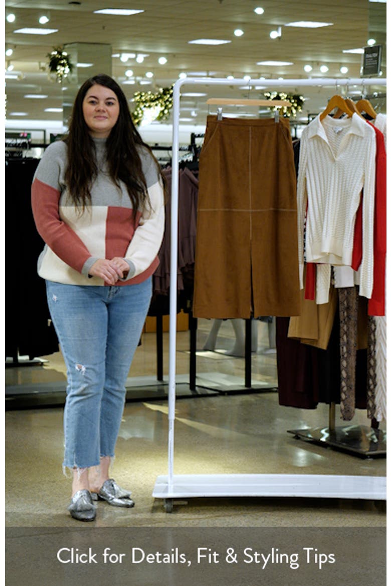 Lancy Faux Suede Midi Skirt video
