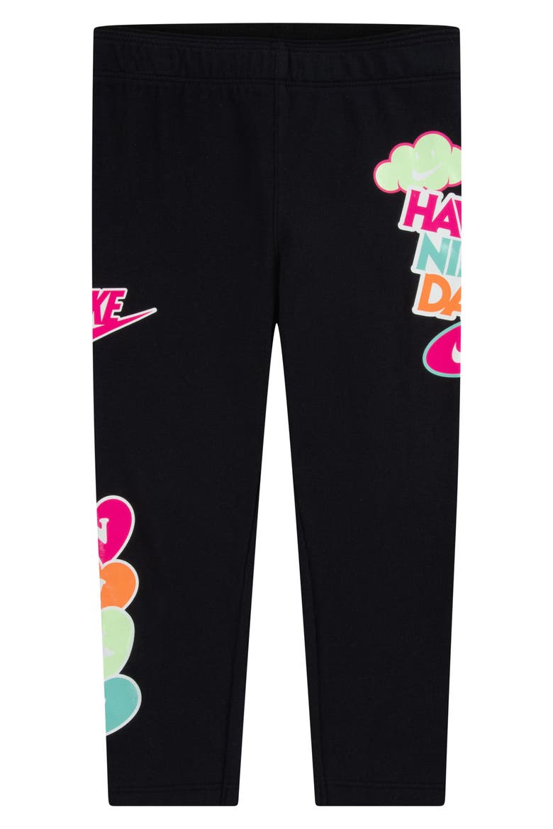 Kids' Sportswear Logo Leggings, Main, color, BLACK