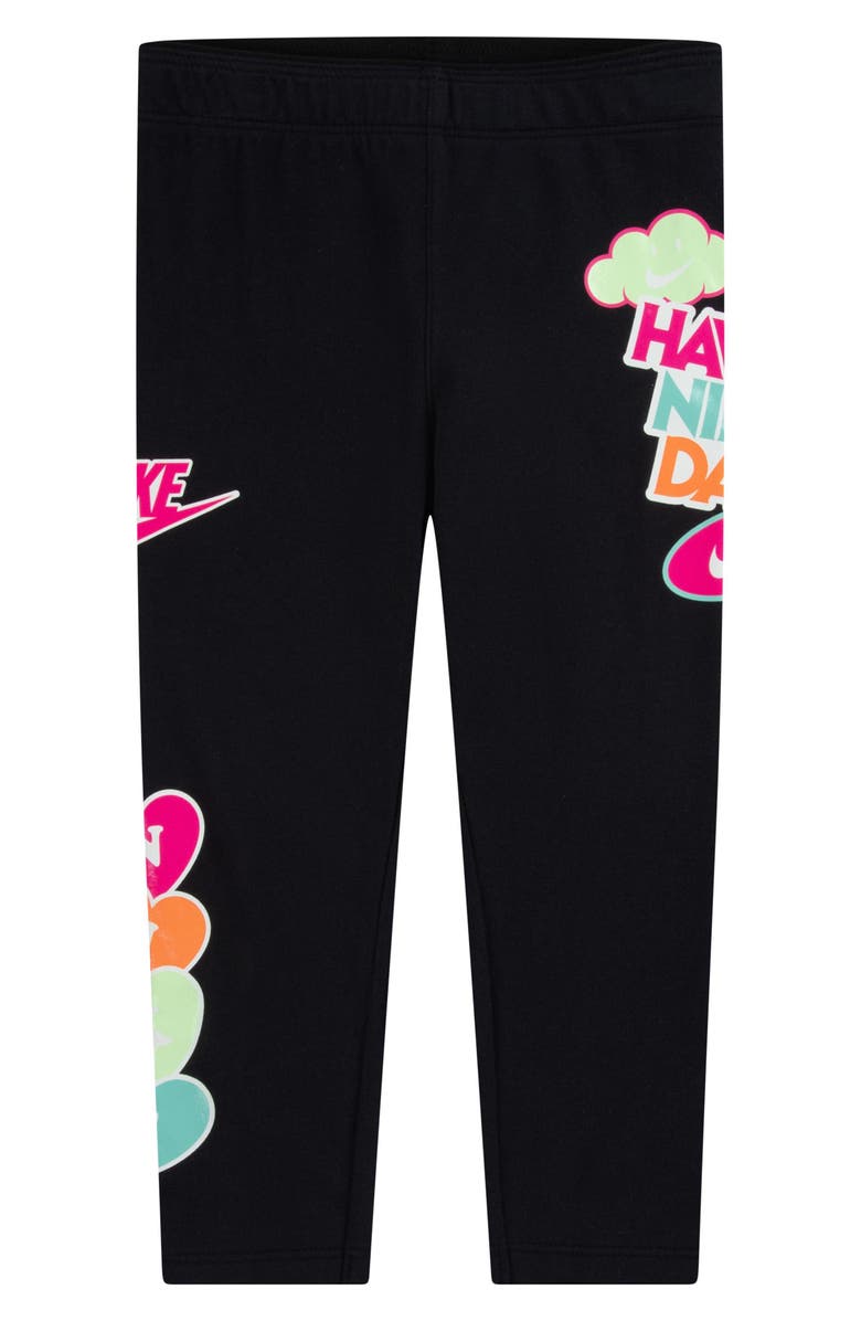Nike Kids' Sportswear Logo Leggings, Main, color, Black