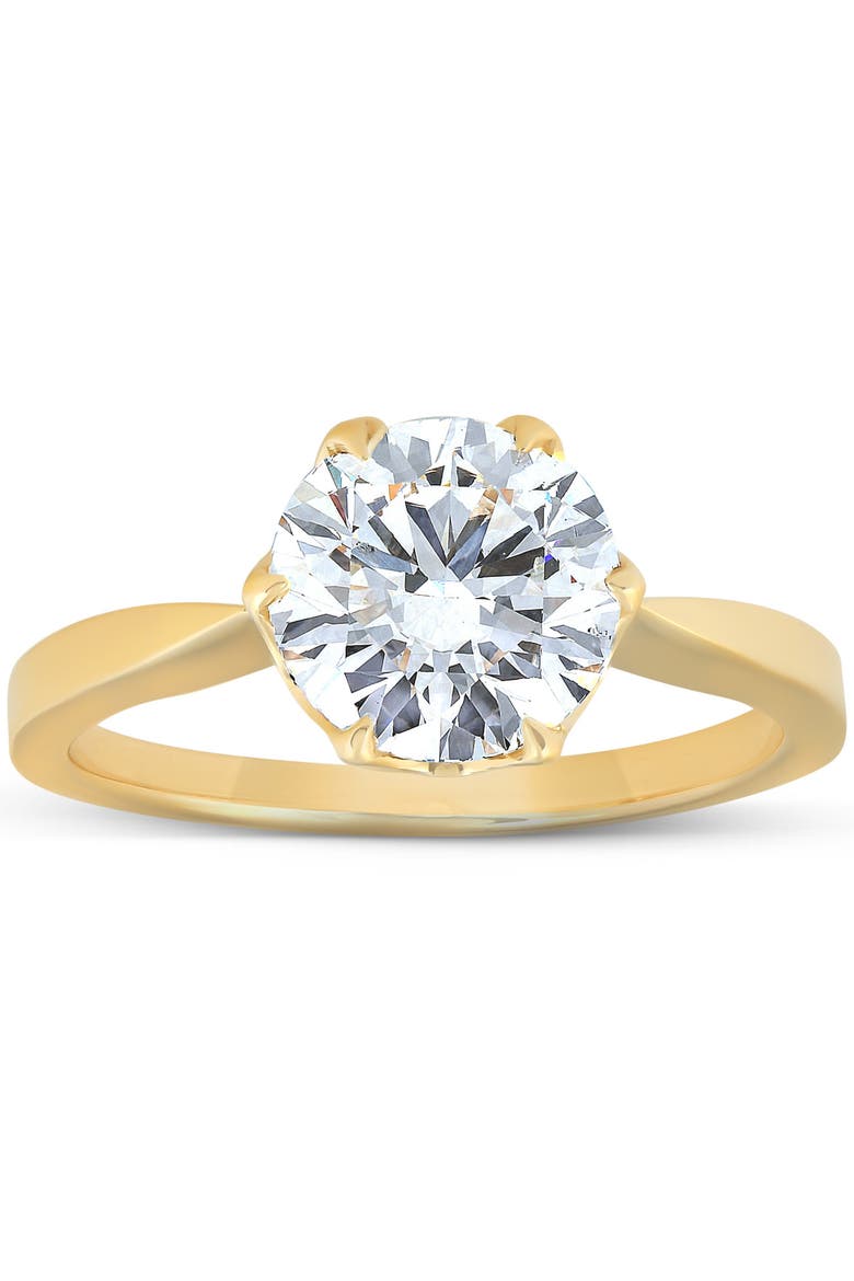 2 Ct Diamond Solitaire Engagement Ring 14k Gold Lab Grown, Alternate, color, 14k Yellow Gold