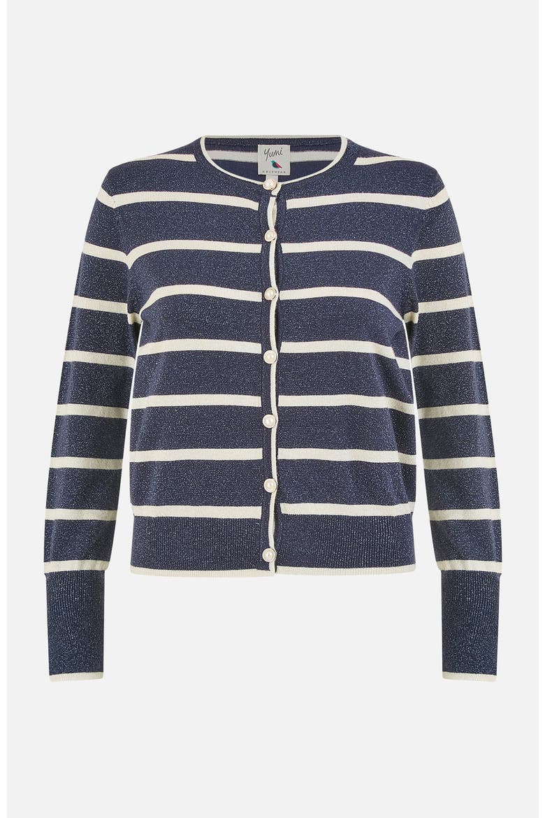Long Sleeve Round Neck Cardigan, Alternate, color, Navy