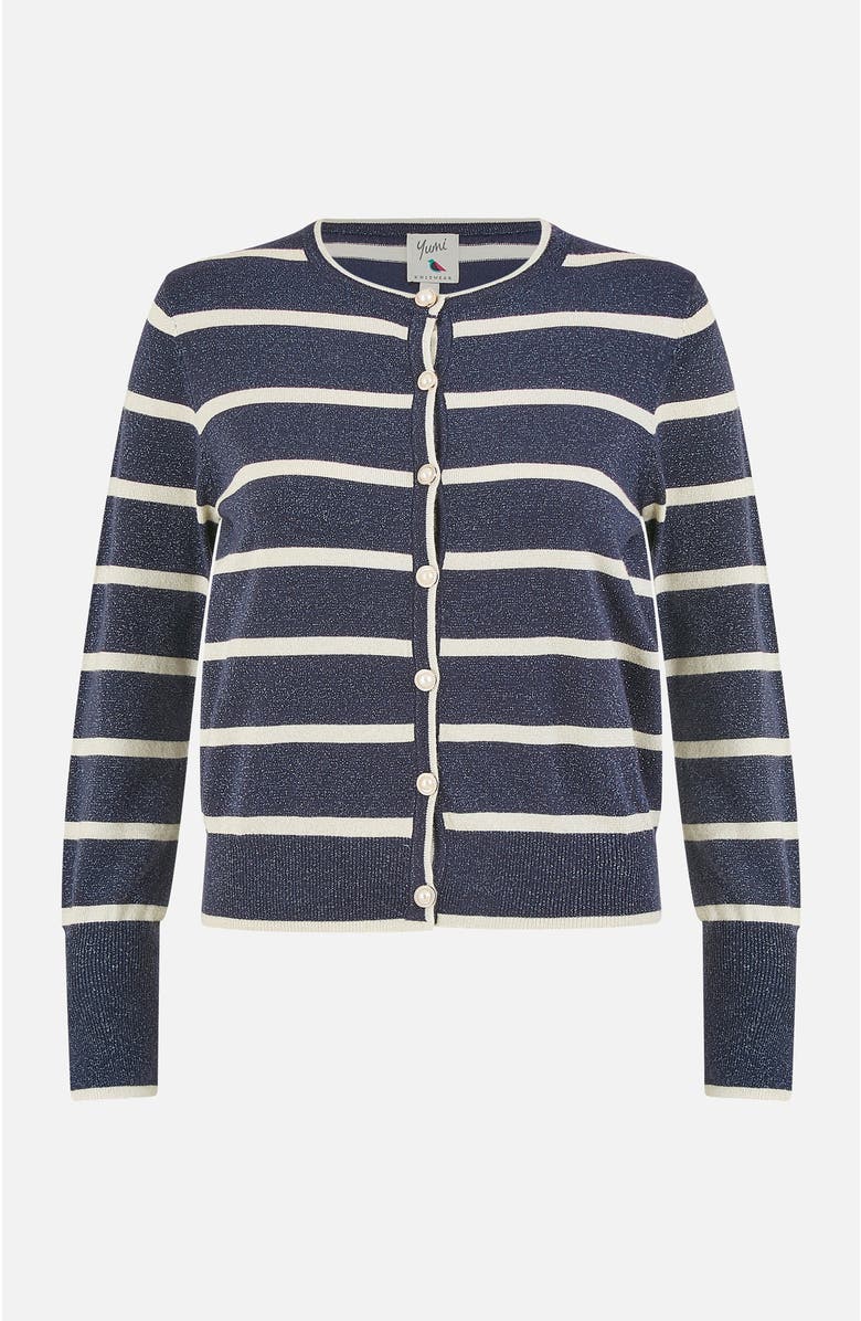 Yumi Long Sleeve Round Neck Cardigan, Alternate, color, Navy