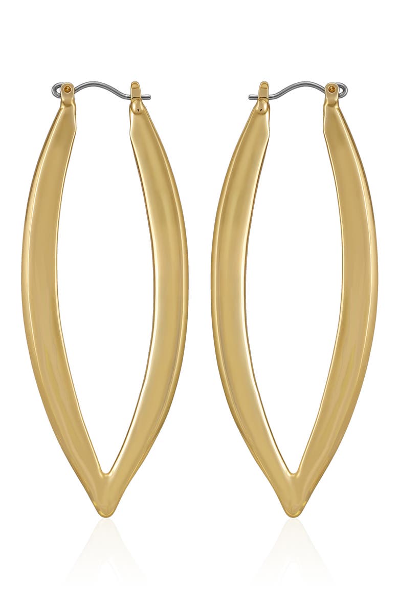 62mm Almond Hoop Earrings, Main, color, GOLD TONE