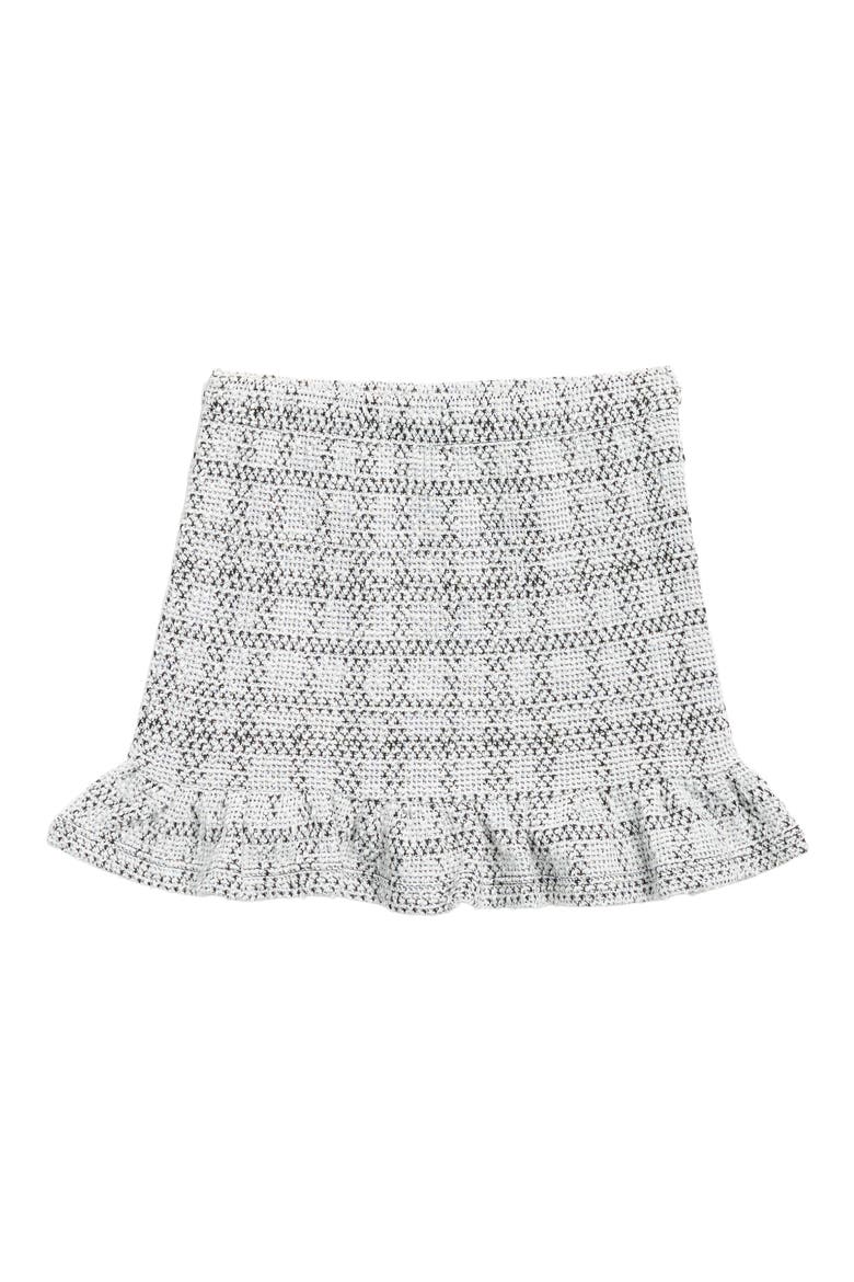 Kids' Tweed Ruffle Skirt, Main, color, WHITE/ BLACK PLAID