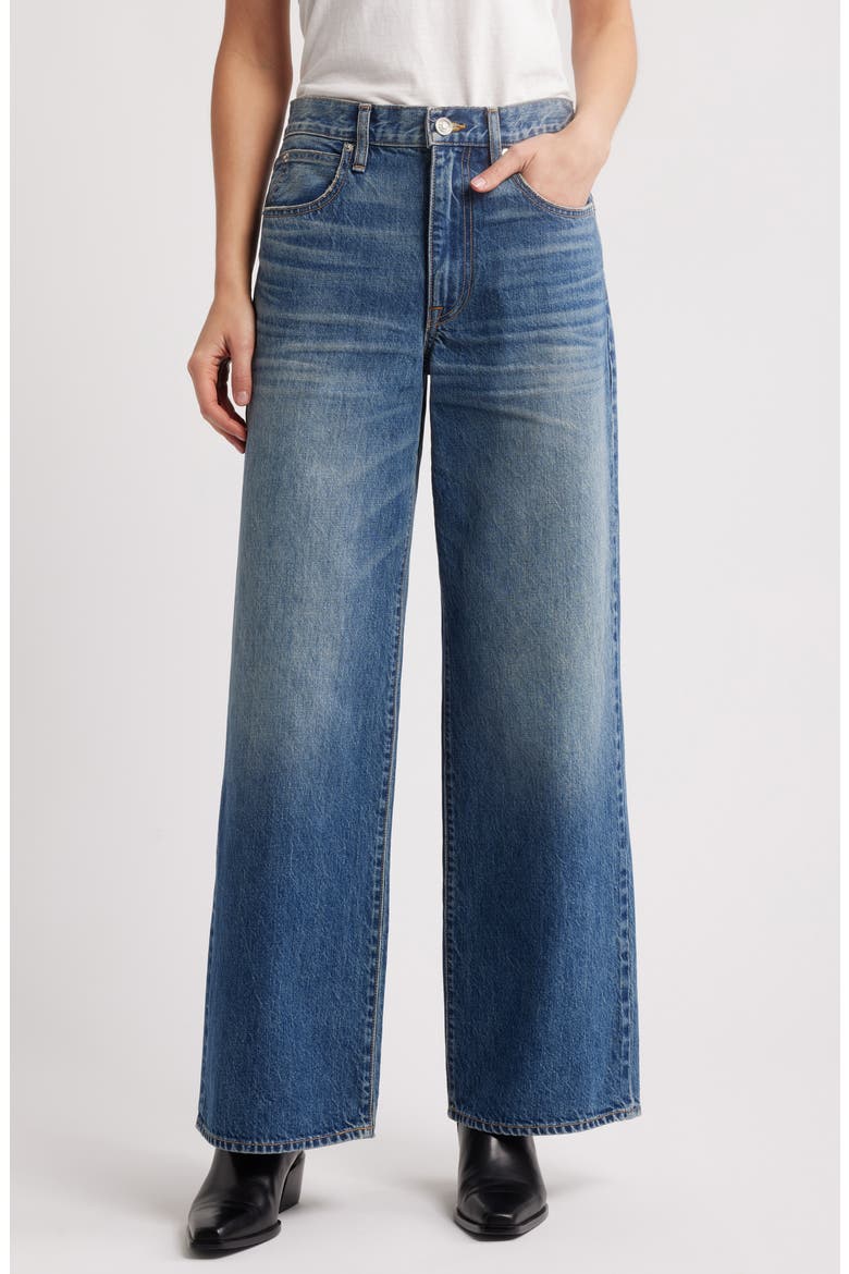 Selena High Waist Organic Cotton Wide Leg Jeans, Main, color, SIX RIVERS