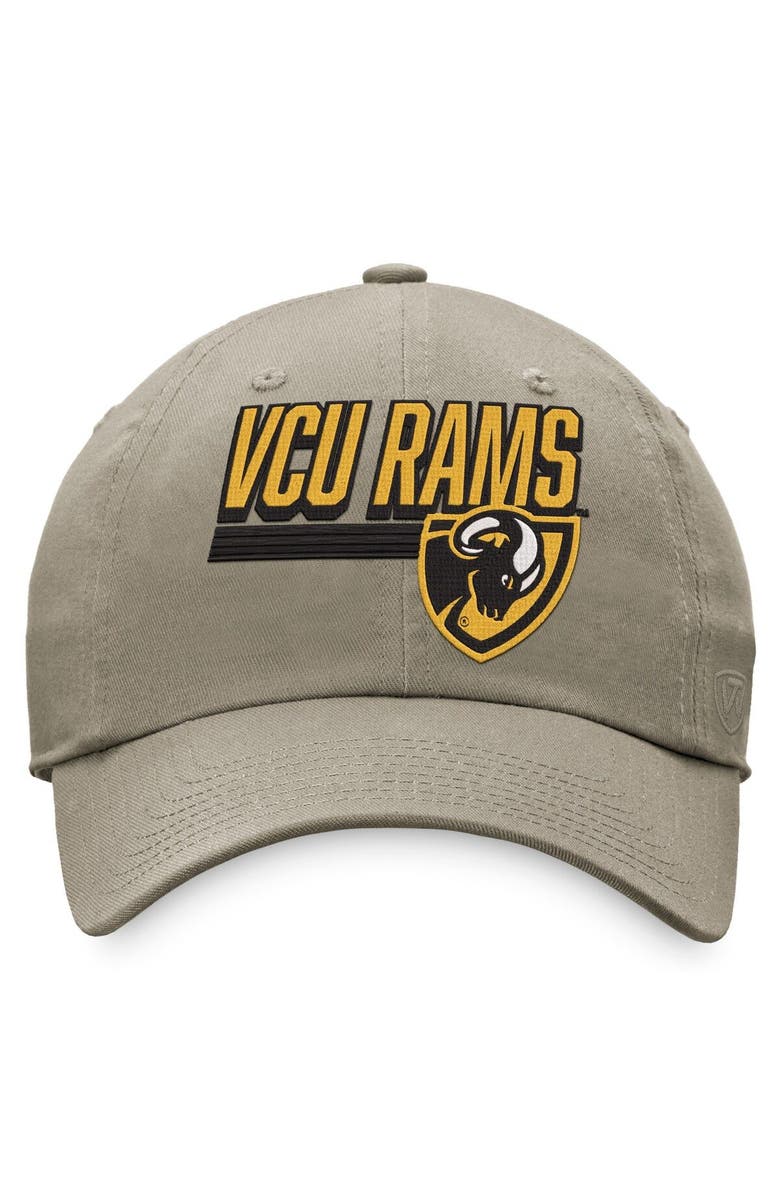 TOP OF THE WORLD Men's Top of the World Khaki VCU Rams Slice Adjustable Hat, Alternate, color, 