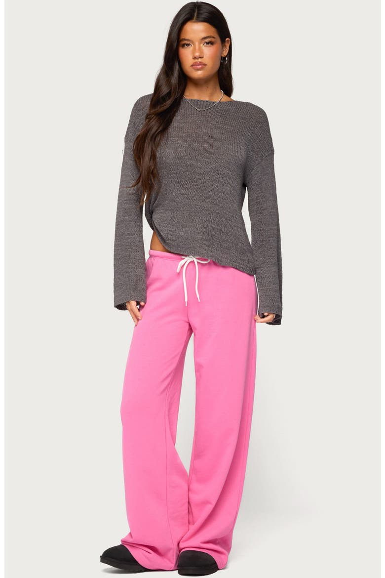 Drop Shoulder Light Knit Sweater, Alternate, color, DARK-GRAY