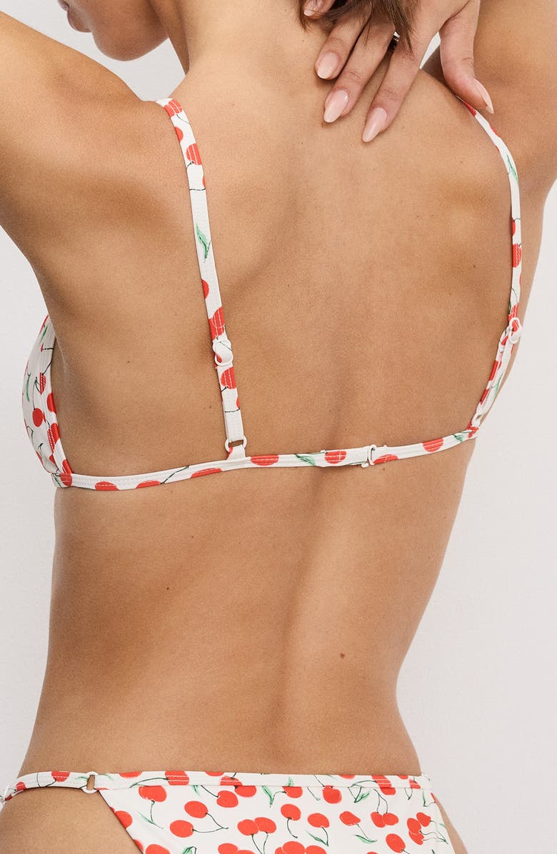 Good American Cherry Always Fits Perfect Fit Bikini Top, Alternate, color, Snow Cherries 04
